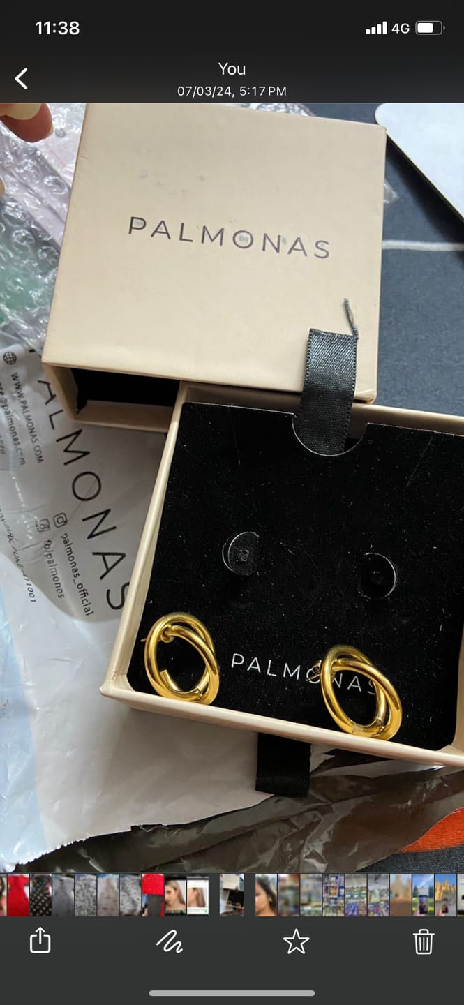 Customer photo review of Double Circle Hoop Earrings