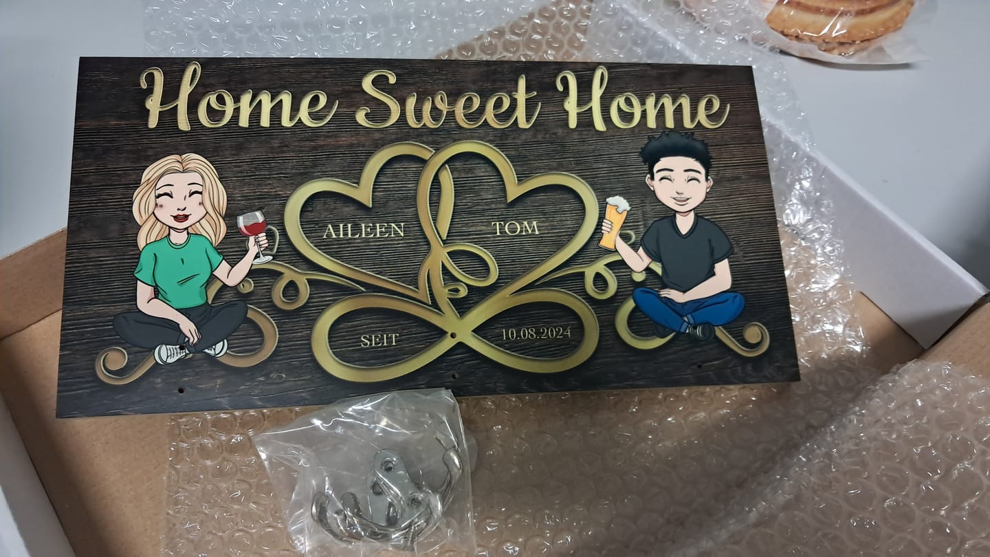 Customer photo review of Home sweet home - Paar-Schlüsselbrett