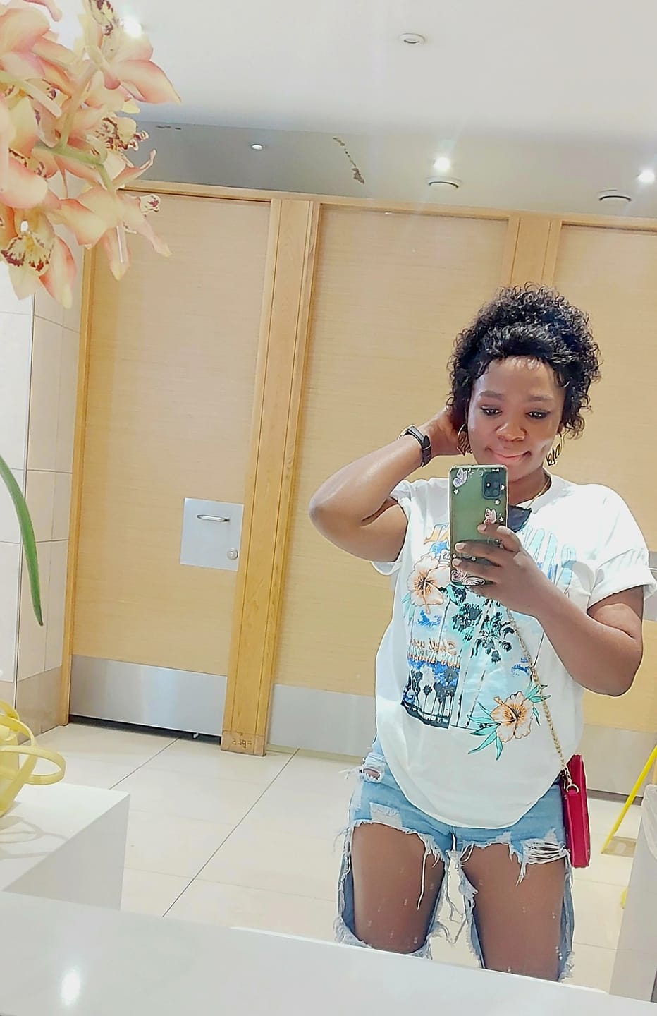 Customer photo review of Brazilian Curly Afro full Cap 8"