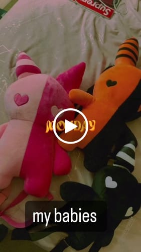 Customer video review of Rabbit Plush Backpack 14" (Black)