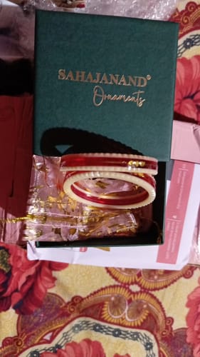 Customer photo review of Red – “Crimson Charm Women’s Bangle” (Pack of 1 Pair) (2 pis)