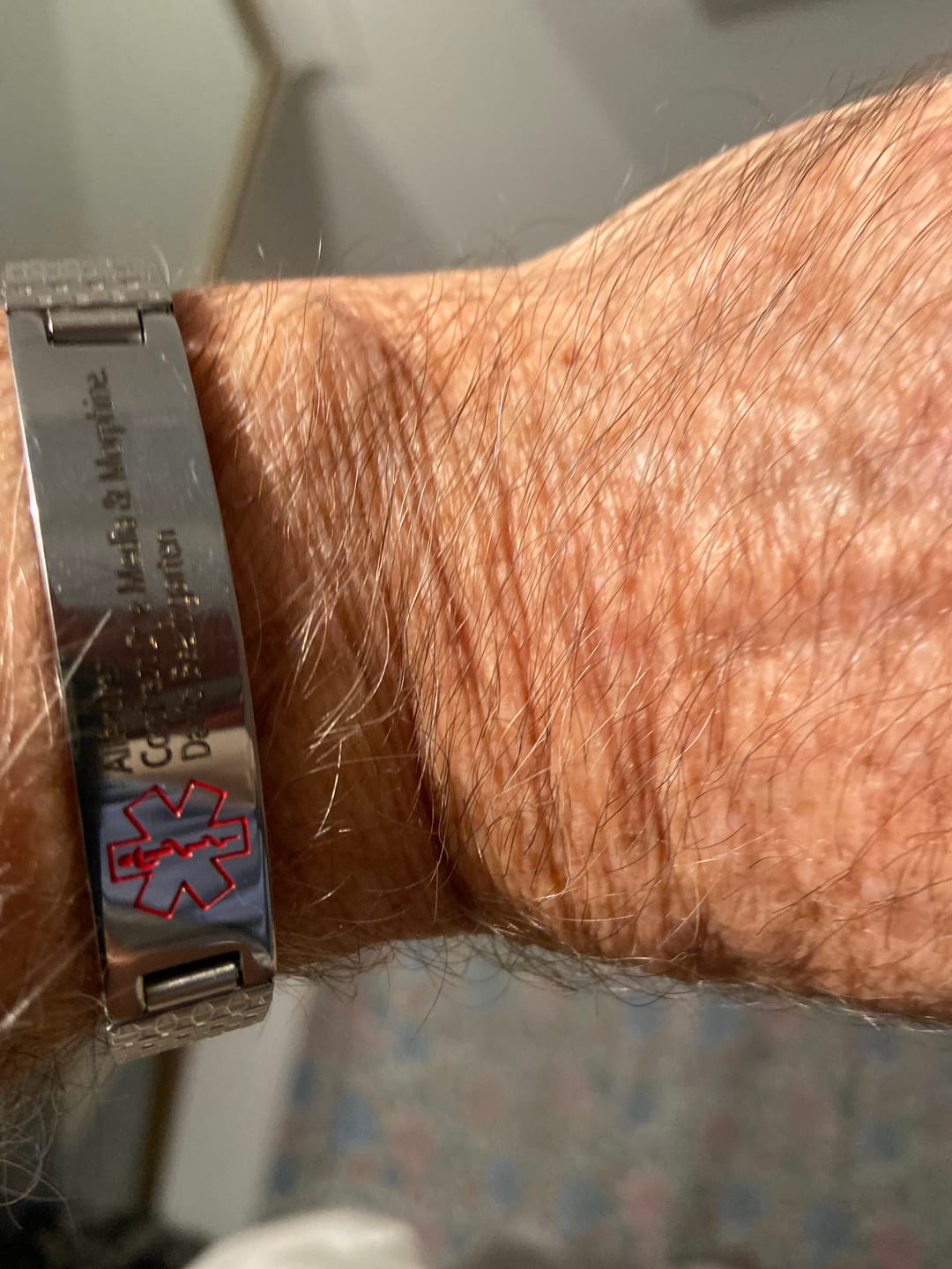 Customer photo review of Stainless Steel Medical Alert ID Stretchable Bracelet