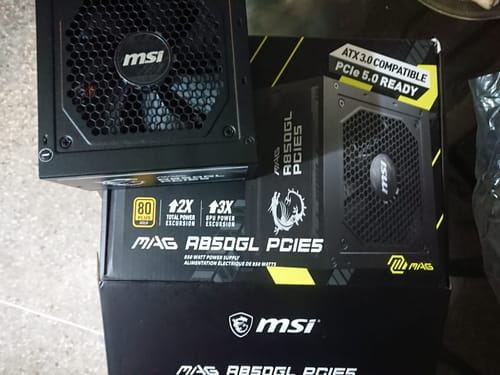 Customer photo review of FUENTE DE PODER MSI 850W MAG A850GL PCIE NEGRA ATX 80+ GOLD 12V/ 100-240V/ PFC/ MODULAR