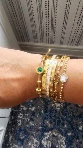 Customer photo review of Malachite Roman Charm Bangles Bracelet