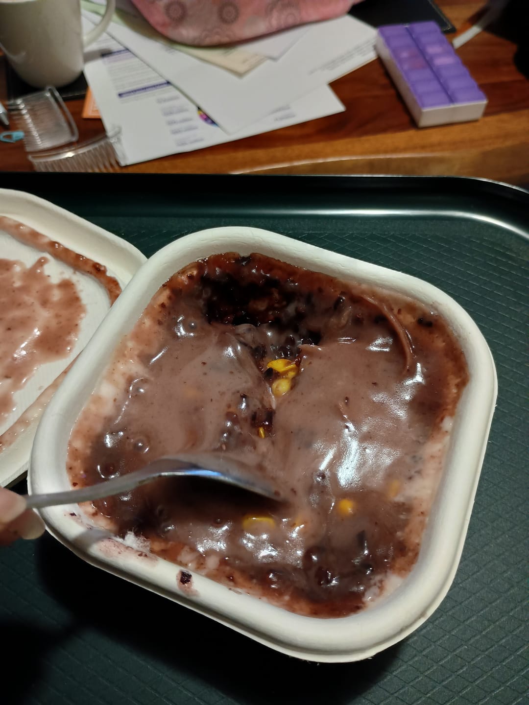 Customer photo review of Black Sticky Rice Pudding  with Taro and Coconut