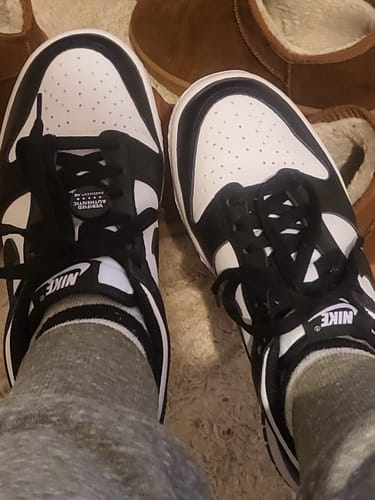 Customer photo review of Nike Dunk Low Retro White Black Panda (GS)