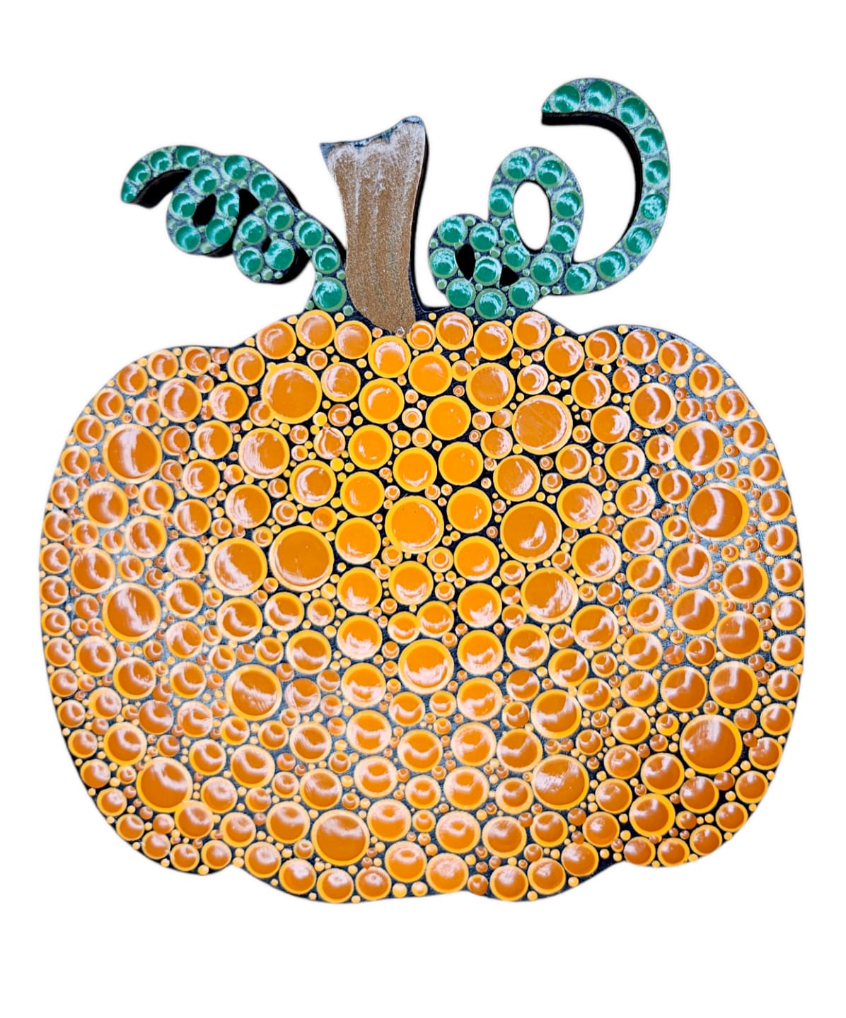Customer photo review of Unfinished Wood Pumpkin with Vines Shape | DIY Craft Cutout | up to 46" DIY