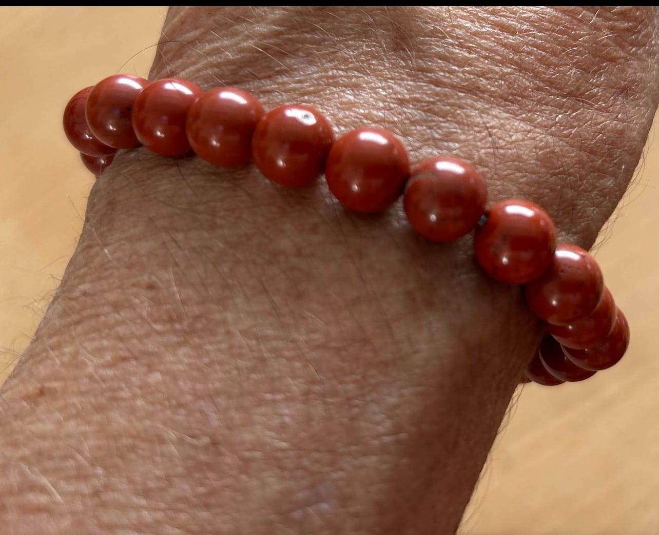 Customer photo review of Bracelet Jaspe Rouge 8mm