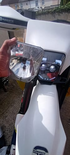 Customer photo review of 2017 - 2024 HUSQVARNA SUPER BRIGHT DRL LED HEADLIGHT 4200 LUMENS FE TE HUSKY [ WHITE | BLACK | INSERT ]