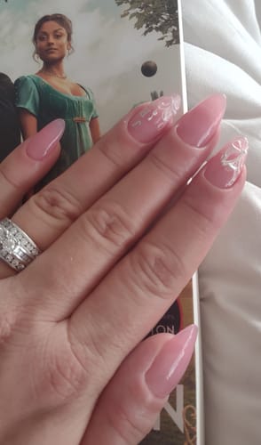 Customer photo review of MEDIUM ALMOND NAIL TIPS- ACRYLIC NAIL TIP SET