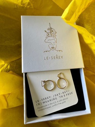 Customer photo review of Triangle Studs + Ear Jacket