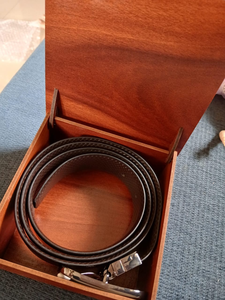 Customer photo review of Bacca Bucci Auto reversible dress belt with Genuine Leather