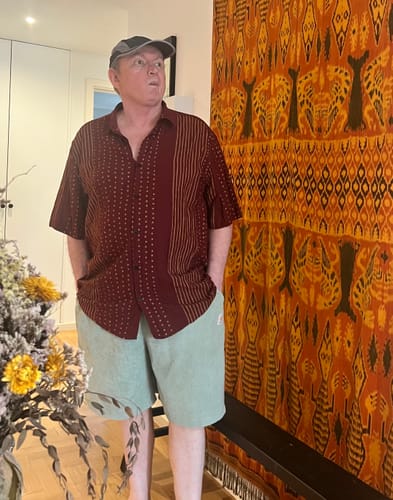 Customer photo review of Chemises rayées à manches courtes en coton respirant pour hommes