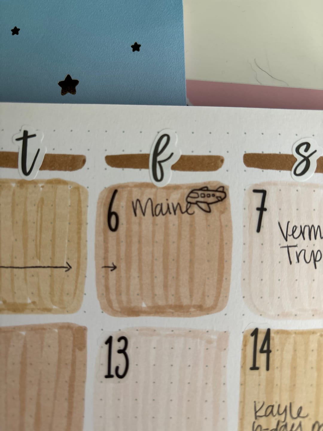 Customer photo review of Let's Catch a Flight Planner Stickers