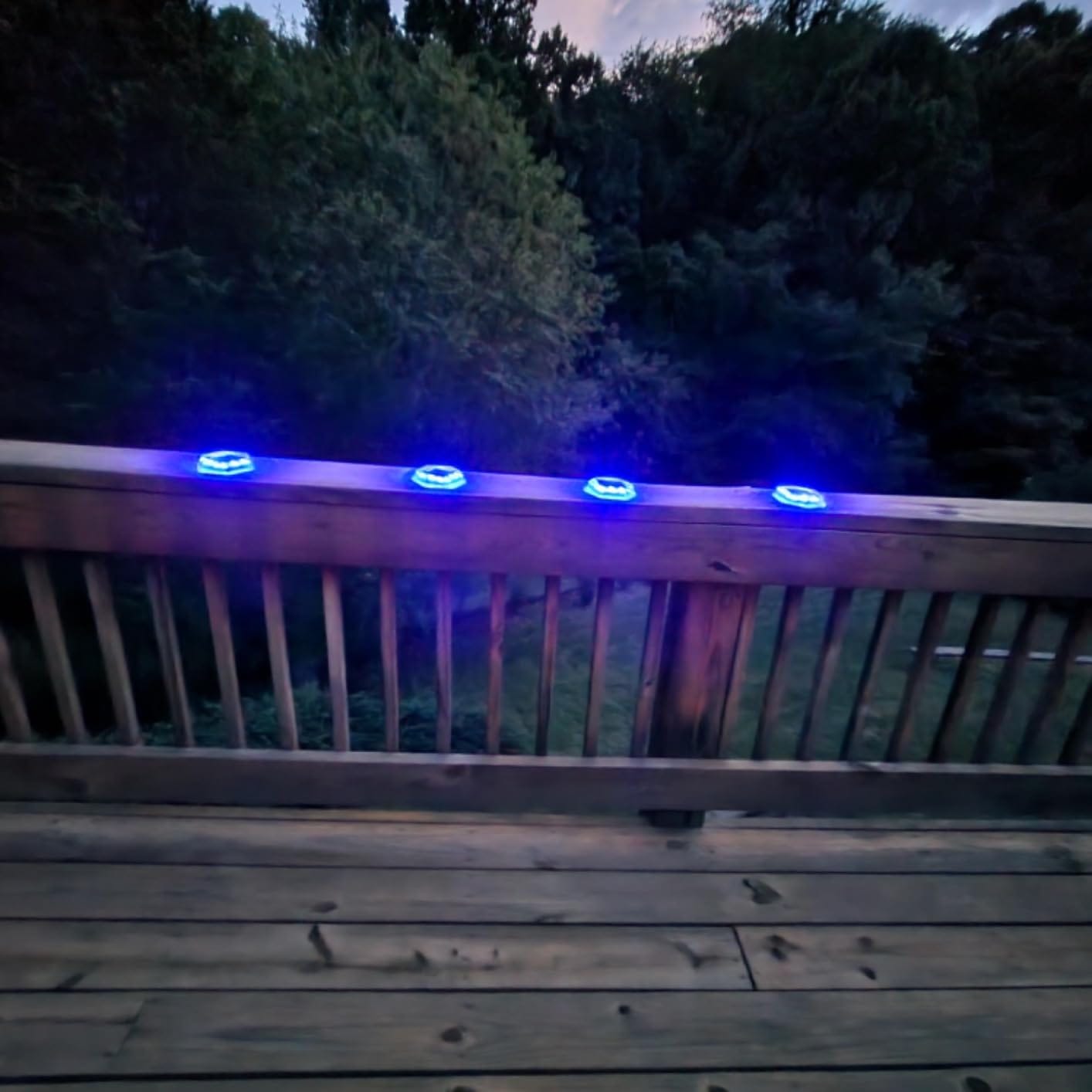 Customer photo review of Solar LED Deck Lights Outdoor Stair Lights Waterproof Blue/Warm White