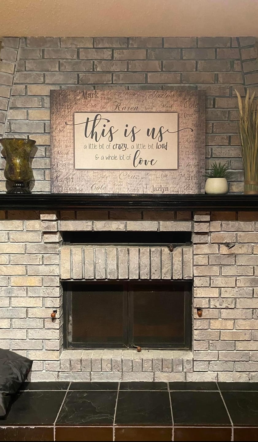 Customer photo review of Personalized "This Is Us" With Names on Background Premium Canvas