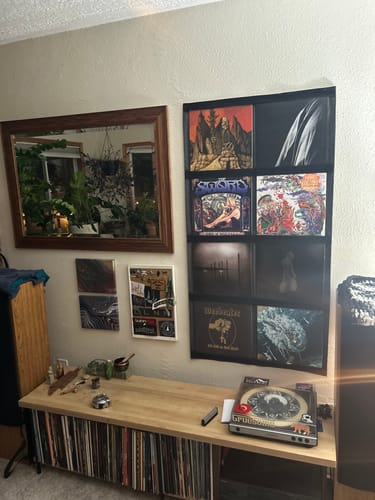 Customer photo review of 12" Vinyl Record Display Frame - LP Wall Storage