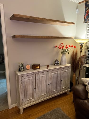 Customer photo review of Rustic Floating Shelves