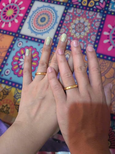 Customer photo review of Limerick Wedding Rings