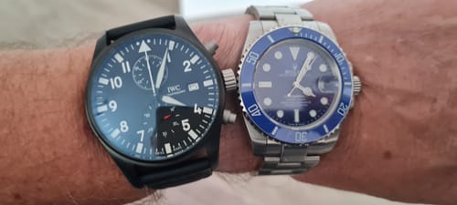 Customer photo review of Replica IWC Pilot Top Gun Movie Chronograph IW389001 Ceramic Black Dial7750 2022