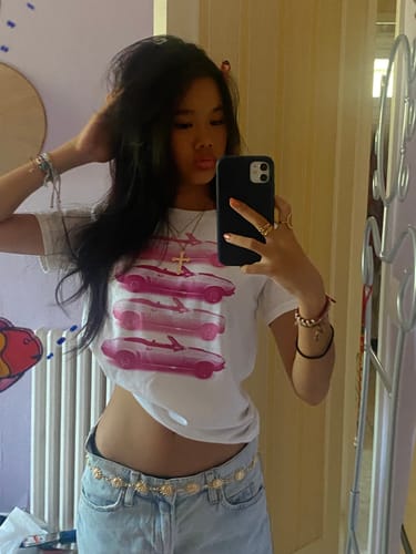 Customer photo review of 'Backseat Driver' baby tee