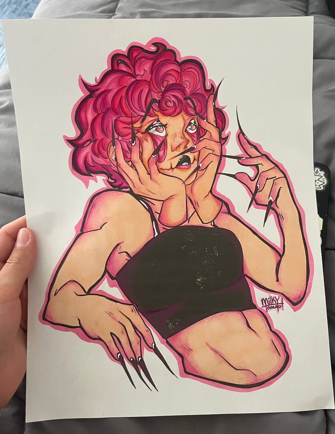 Customer photo review of Droopy Eye Girl Coloring Page PDF