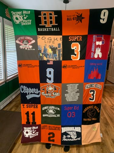 T-shirt quilt featuring taconic hills basketball, clippers by Erin from NY