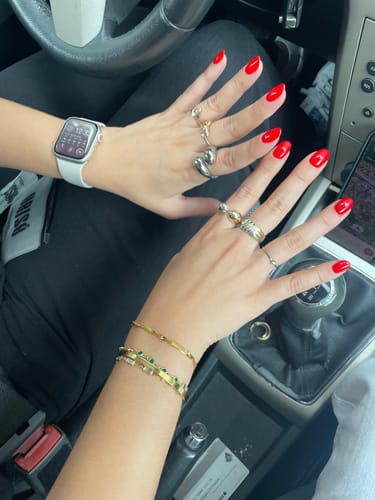 Customer photo review of Twisted Flat Snake 18k Gold Bracelet