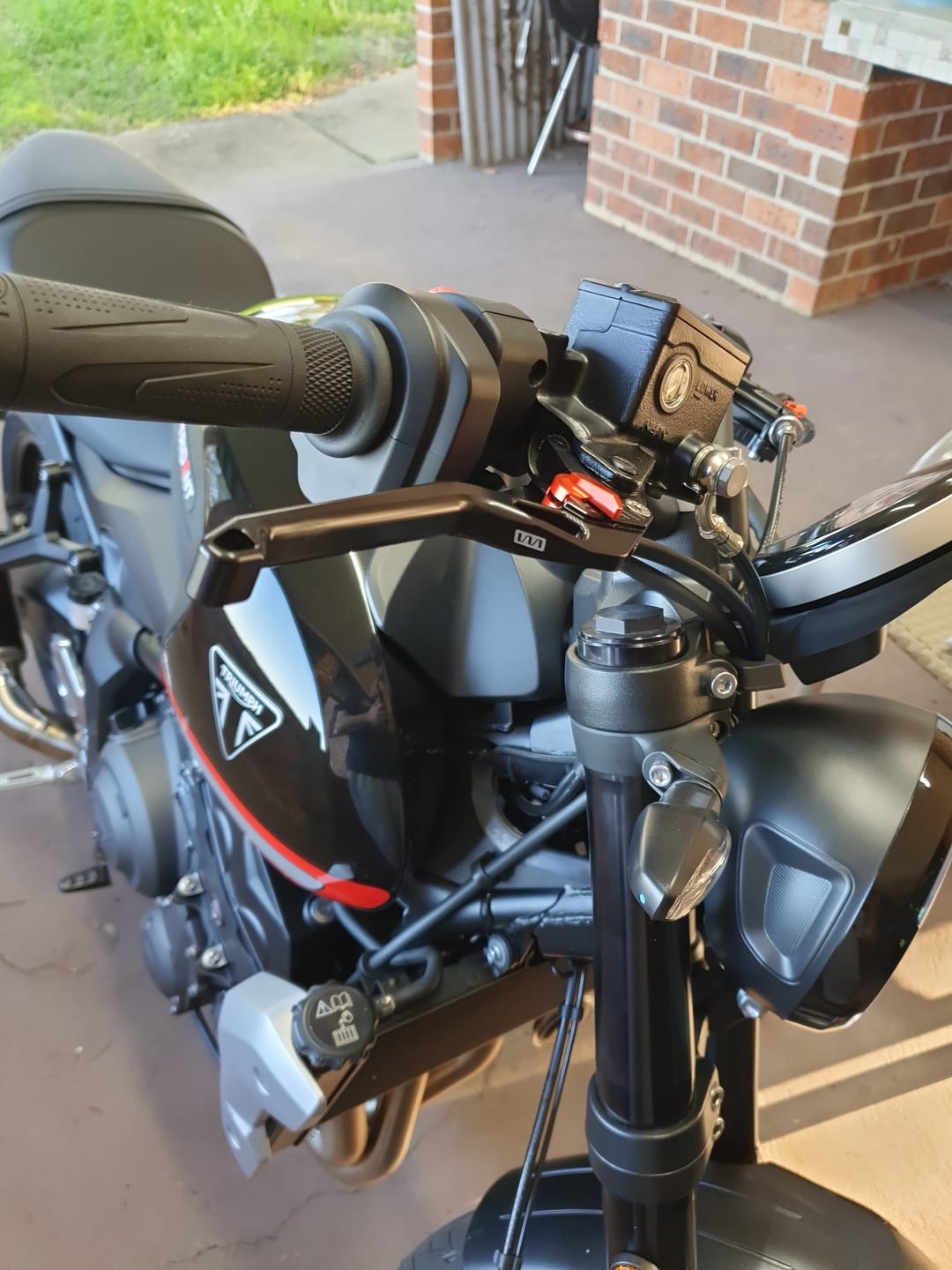 Customer photo review of EVOS Long Levers for Triumph 765 Street Triple & More