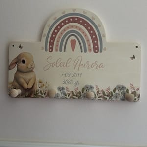 Customer photo review of Handgefertigte Regenbogen-Garderobe aus Holz Tier Familie