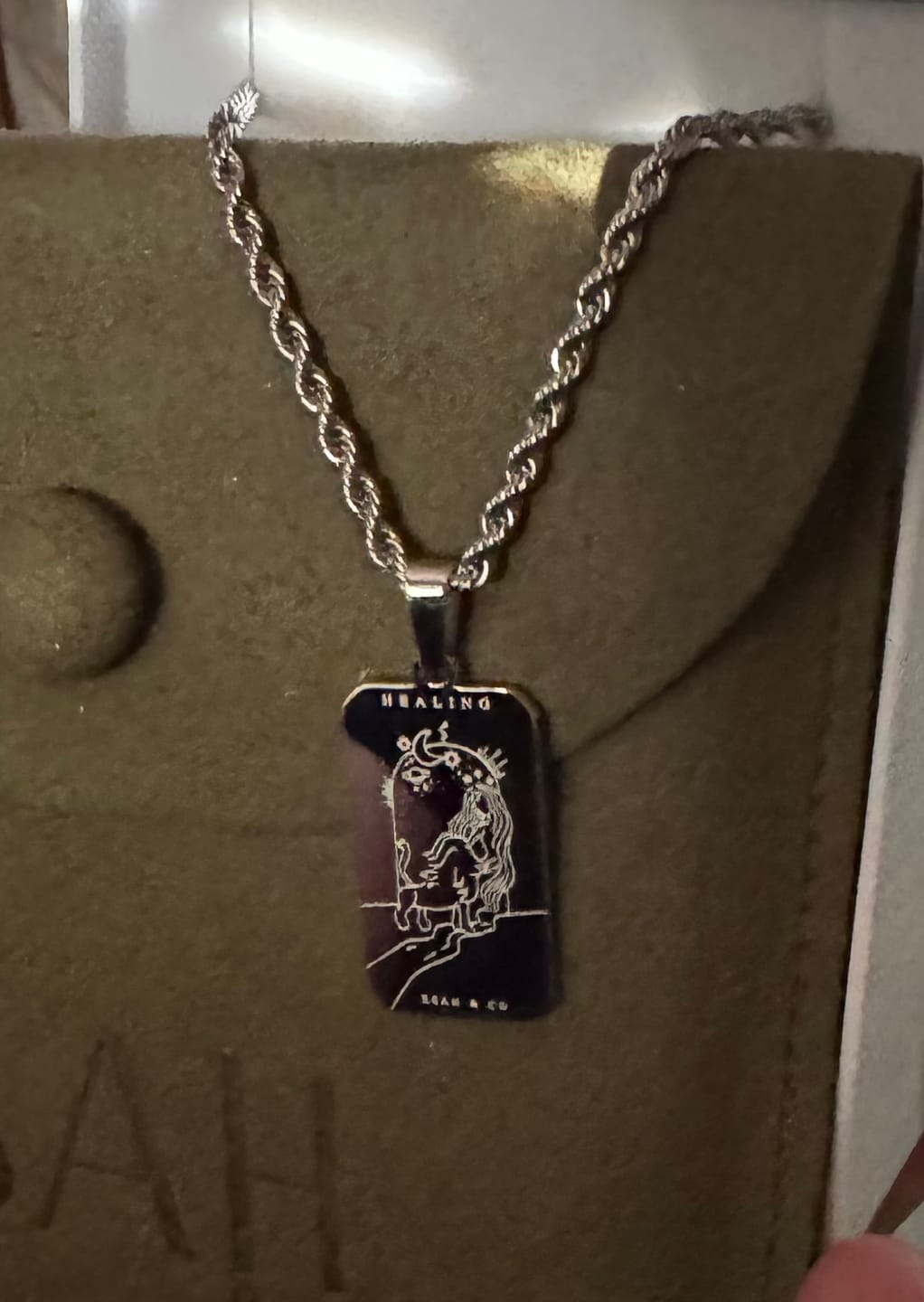 Customer photo review of HEALING Affirmation Necklace