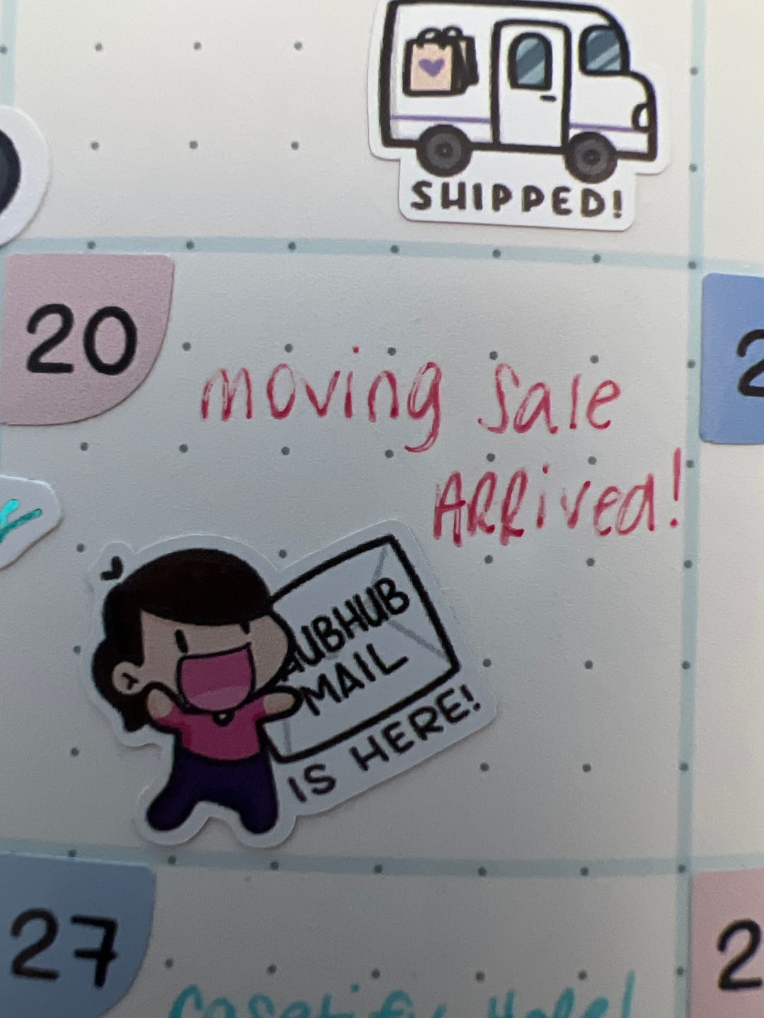 Customer photo review of Chubhub Mail Day Planner Stickers