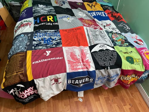 T-shirt quilt from sherman lake ymca by Heather from MI