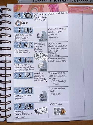 Customer photo review of Planner Insert Pages, Horizontal Schedule