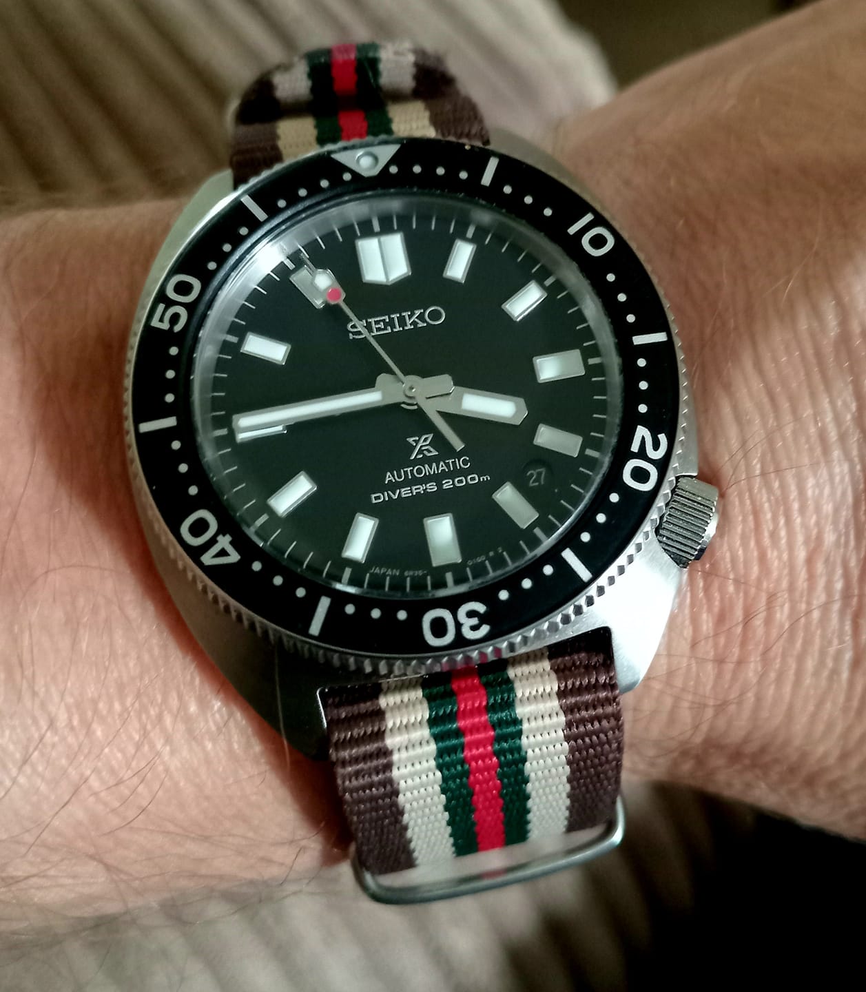 Customer photo review of Classic Military Style Strap - Brown Italian Lux