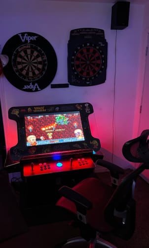 Customer photo review of Cocktail Arcade Machine 4500 Games 32 inch screen Tilt Up Black Multi Cade
