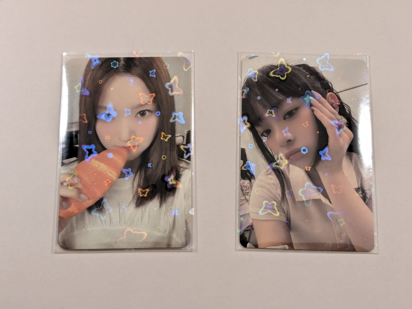 Customer photo review of PREMIUM HOLOGRAPHIC PHOTOCARD SLEEVES - BUTTERFLY VERSION