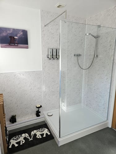 Customer photo review of SDG Bathroom Shower Panels - 2400 x 1000 x 10mm