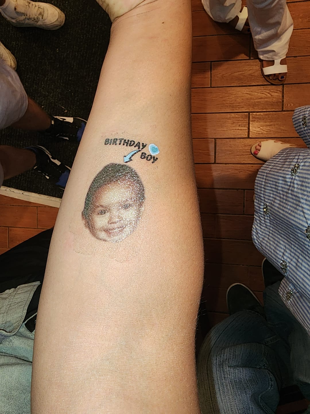 Customer photo review of Baby Birthday Boy Tattoo