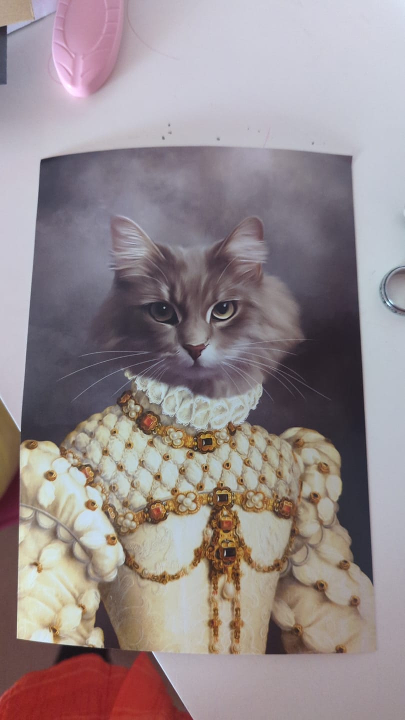 Customer photo review of The Princess: Custom Pet Portrait