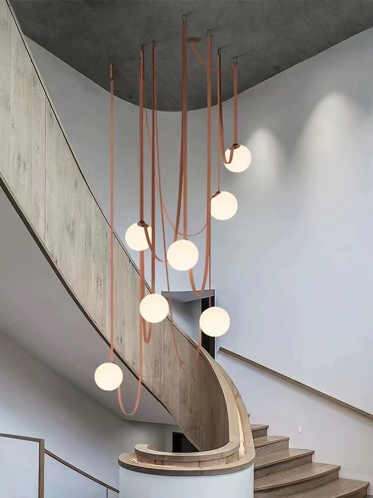 Customer photo review of WOMO Globe Leather Pendant Light-WM2311