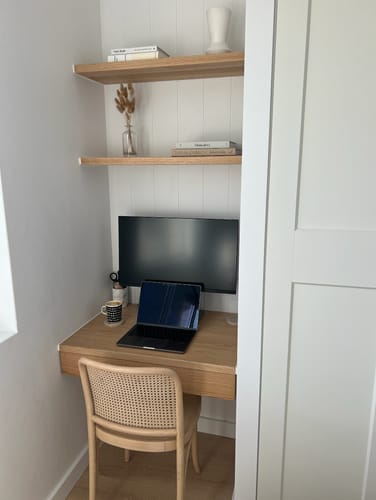 Customer photo review of Floating Desk with drawer