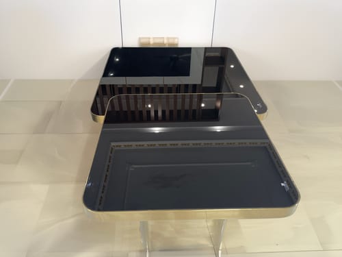 Customer photo review of Key West - Set bàn trà đôi hình vuông, mặt kính cường lực, khung inox