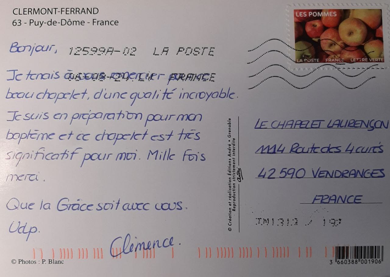 Customer photo review of CHAPELET LAURENÇON en Améthyste Violet (Perle N°18) et Aventurine  (Perle N°37) "L'AMETIUS"