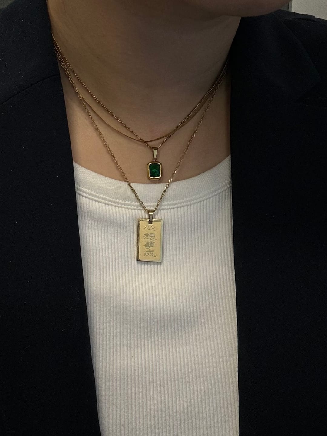 Customer photo review of Herringbone Necklace