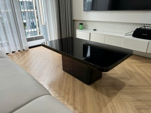 Customer photo review of Set bàn trà đôi hình chữ nhật, mặt kính cường lực, khung inox - Key West