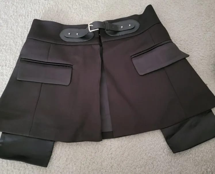 Customer photo review of Irregular Rhinestone High Waisted Skirt