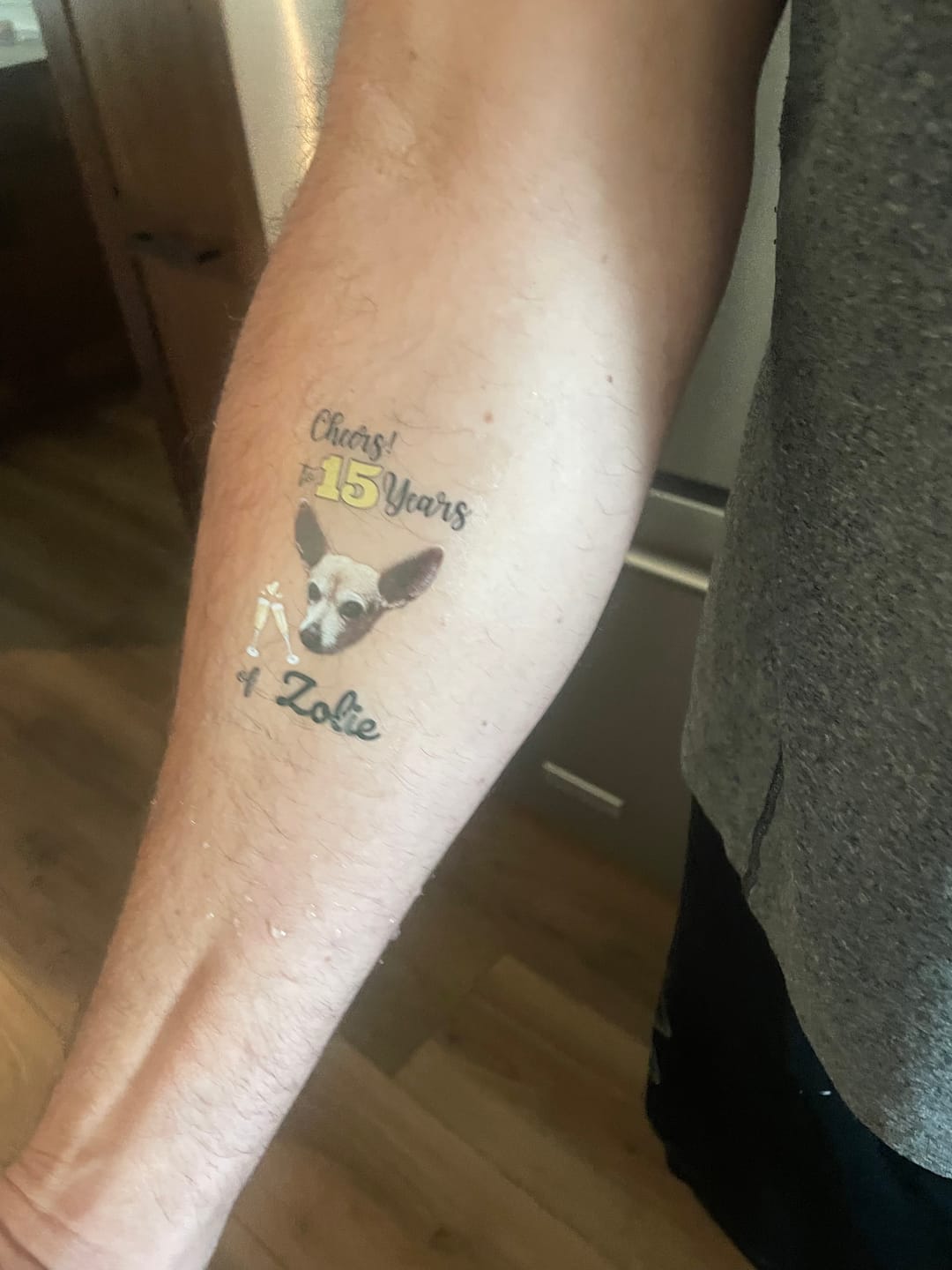 Customer photo review of Cheers to Years! - Temporary Tattoo