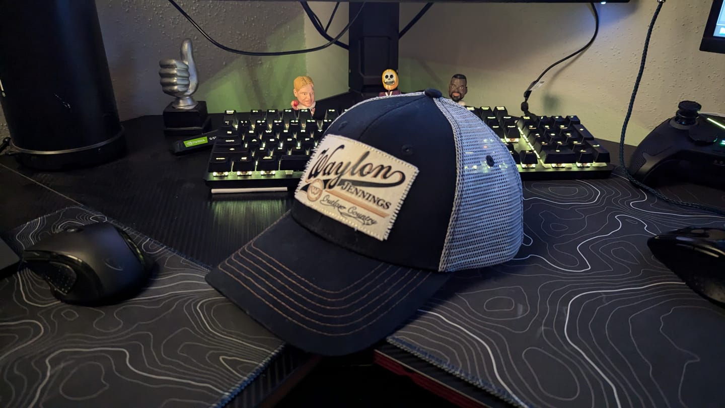 Customer photo review of Waylon Jennings Outlaw Country Trucker Hat