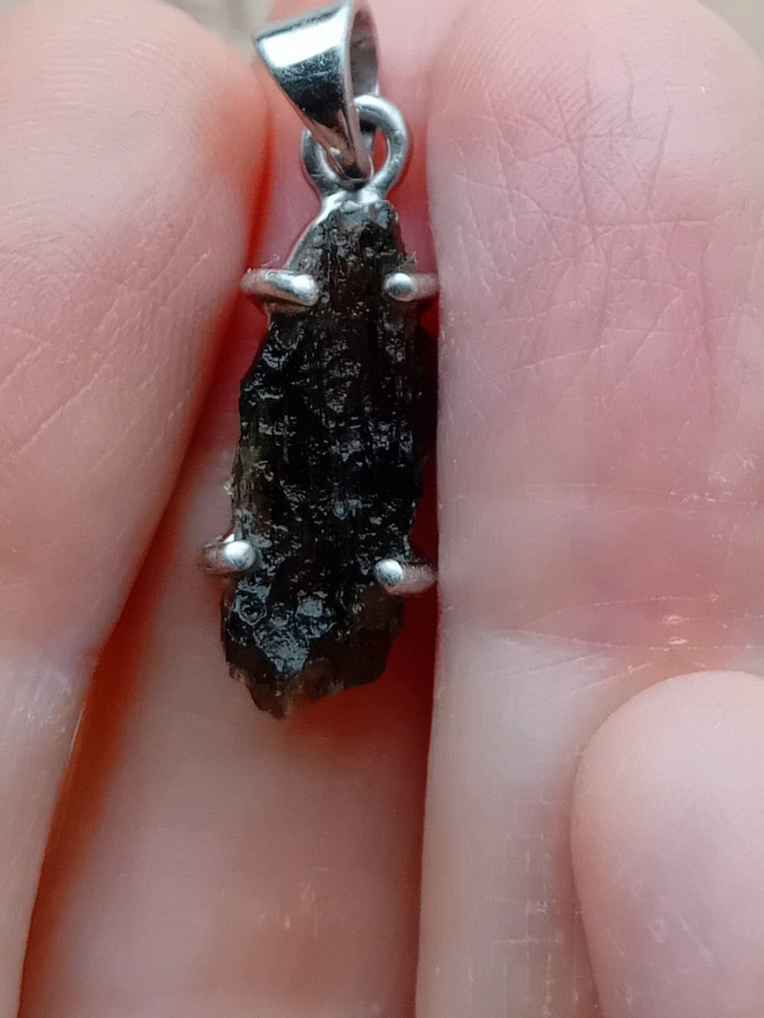 Customer photo review of Moldavite - Rough necklace pendant